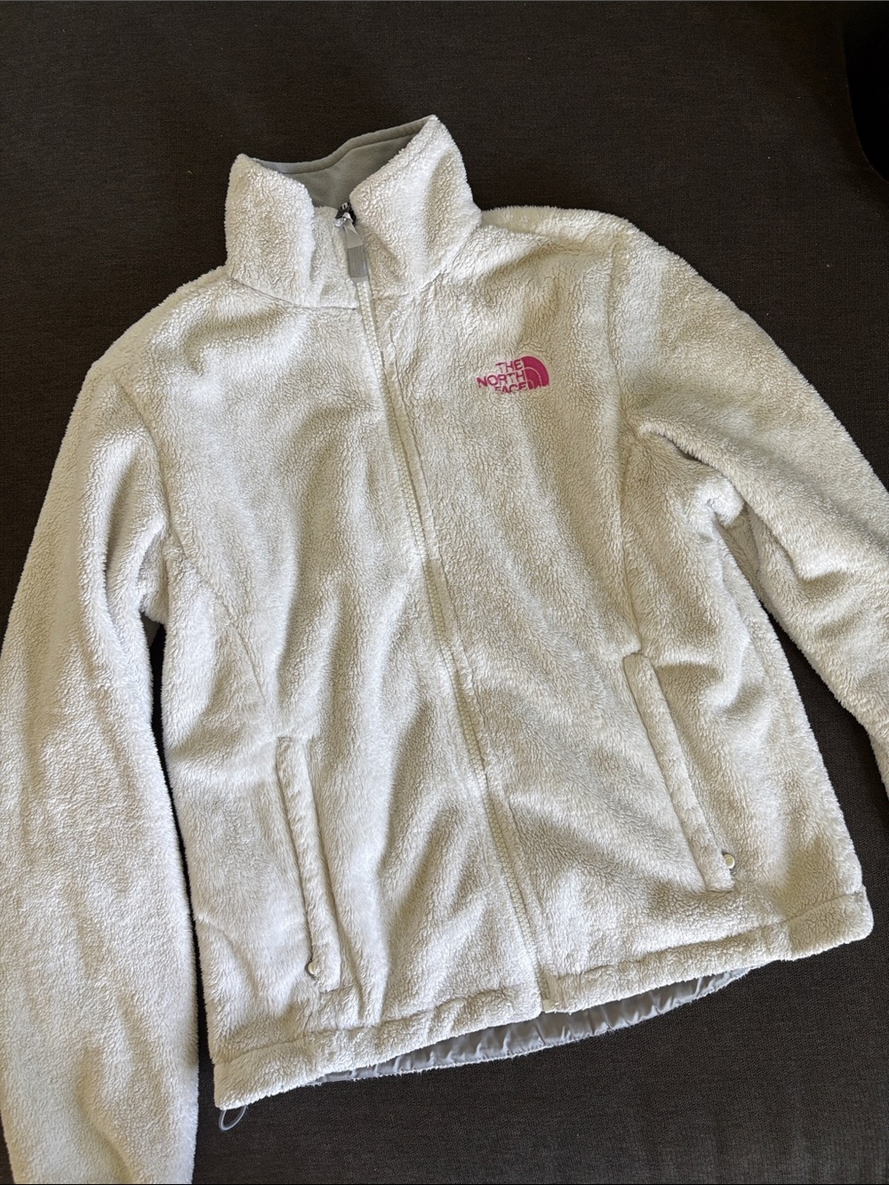 The North Face Whited Sherpa Jacket with Pink Logo